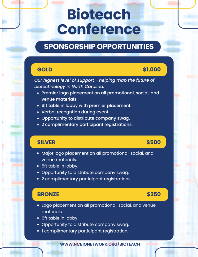 sponsor levels for Bioteach Conference 2026